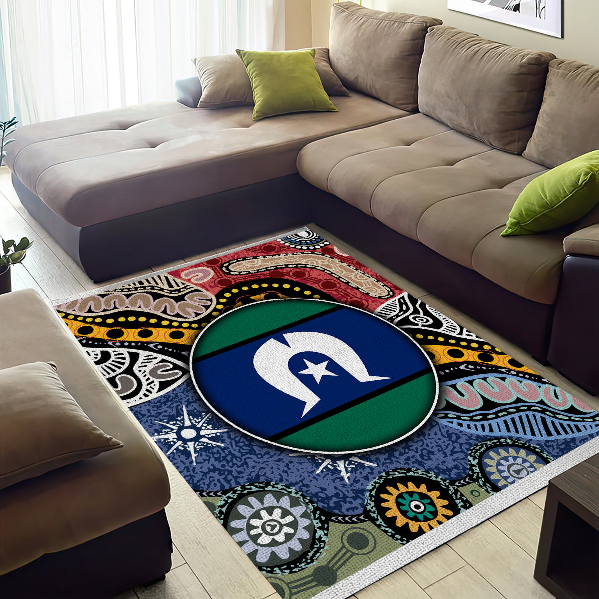 Torest Trait Islands Mix Aboriginal Pattern Area Rug