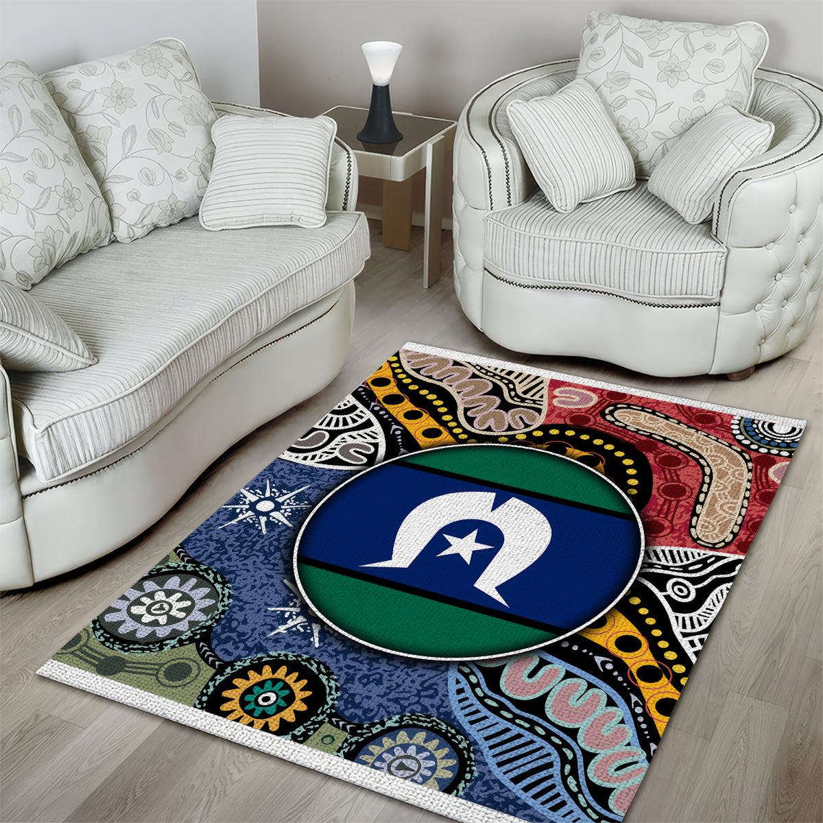 Torest Trait Islands Mix Aboriginal Pattern Area Rug