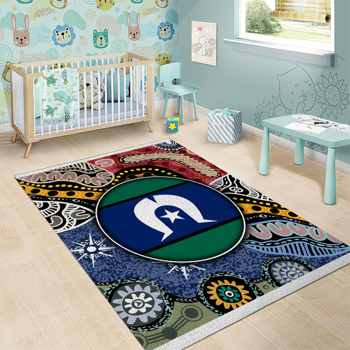 Torest Trait Islands Mix Aboriginal Pattern Area Rug