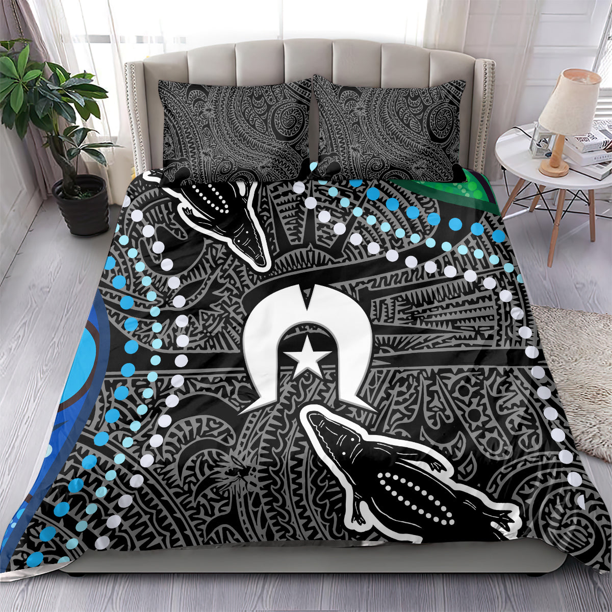 Torest Trait Islands Mix Crocodine Aboriginal Pattern Bedding Set