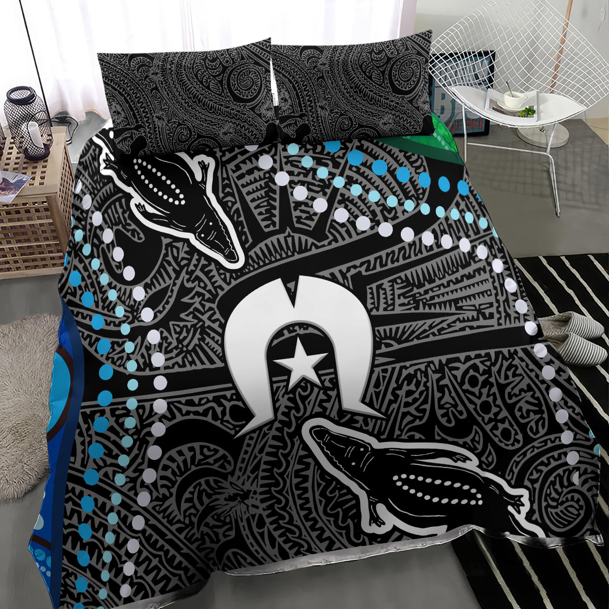 Torest Trait Islands Mix Crocodine Aboriginal Pattern Bedding Set