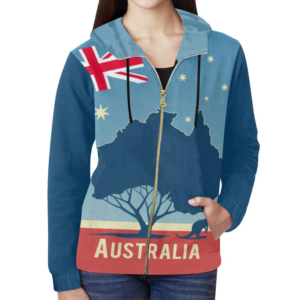 zip-up-hoodie-australia-map-hoodie-kangaroo-is-under-the-tree-map-unisex