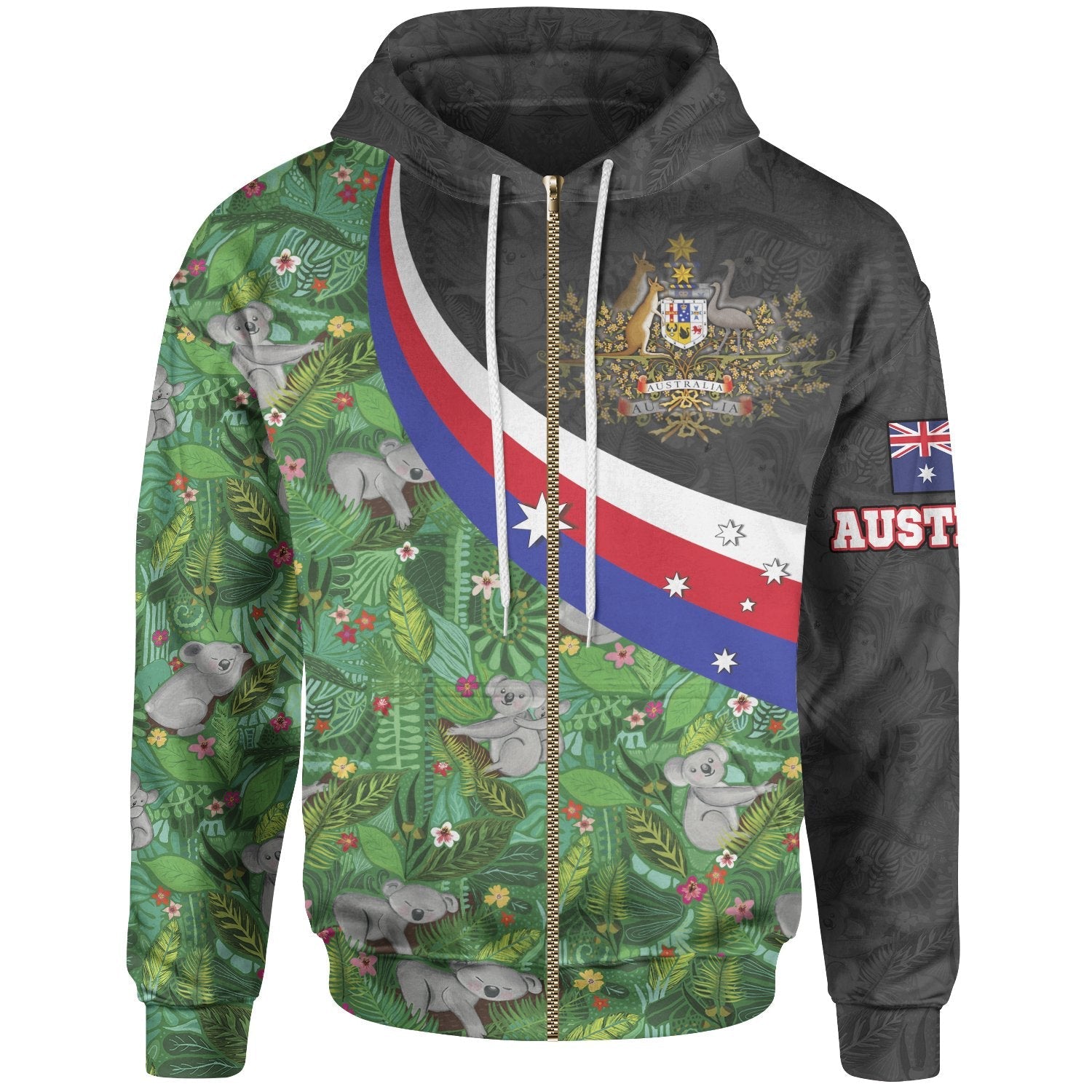 zip-up-hoodie-australia-coat-of-arms-with-koala-patterns