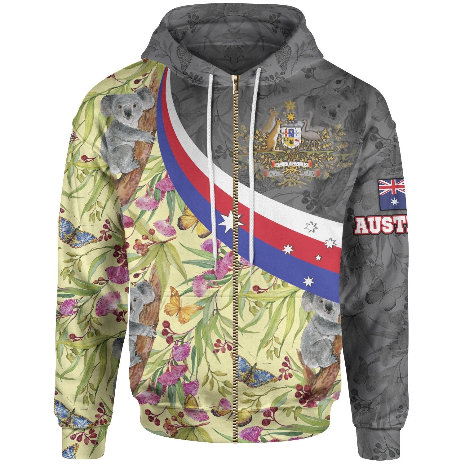 zip-up-hoodie-australia-coat-of-arms-with-koala-patterns-ver01