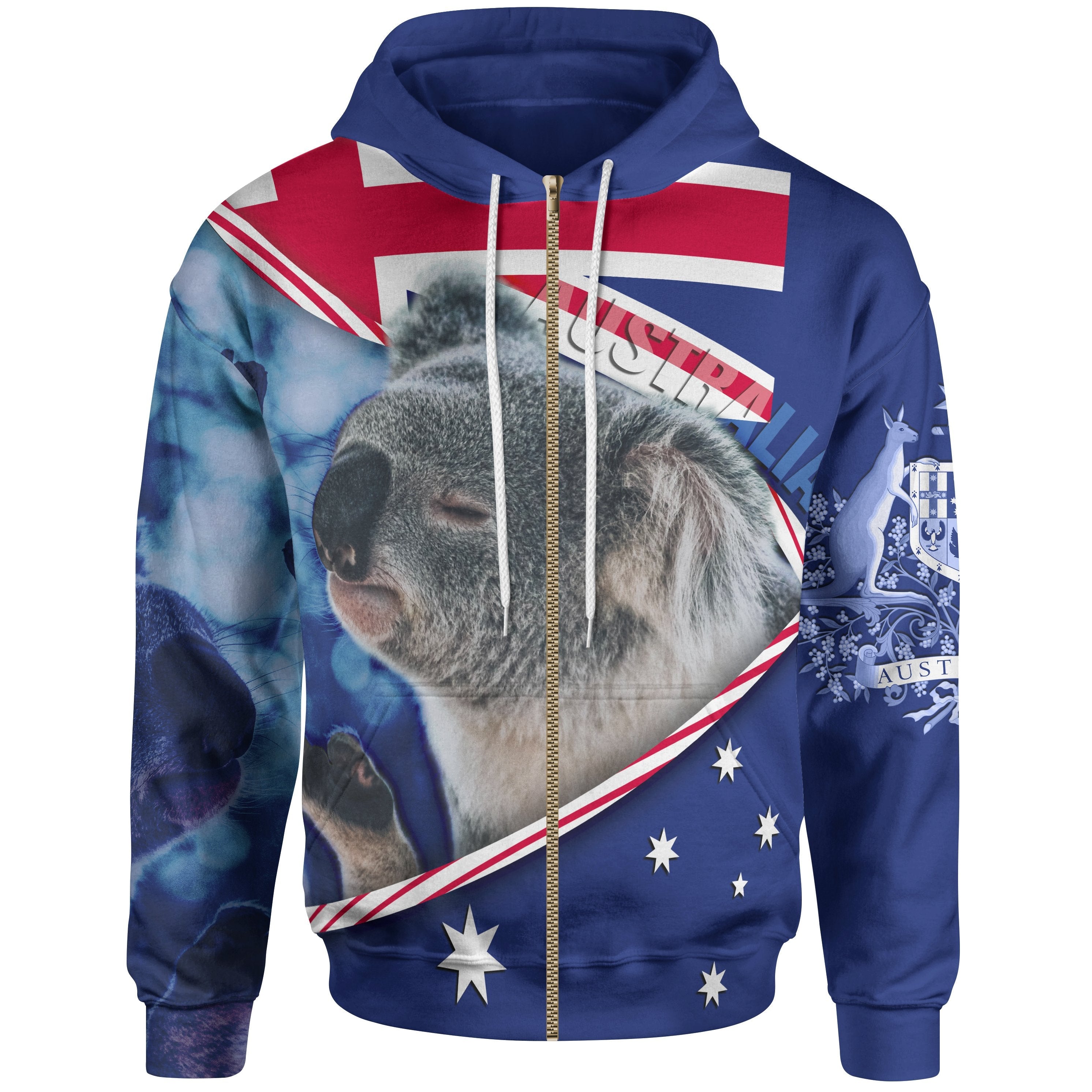 zip-up-hoodie-australia-flag-and-coat-of-arms-hoodie-koala-3d