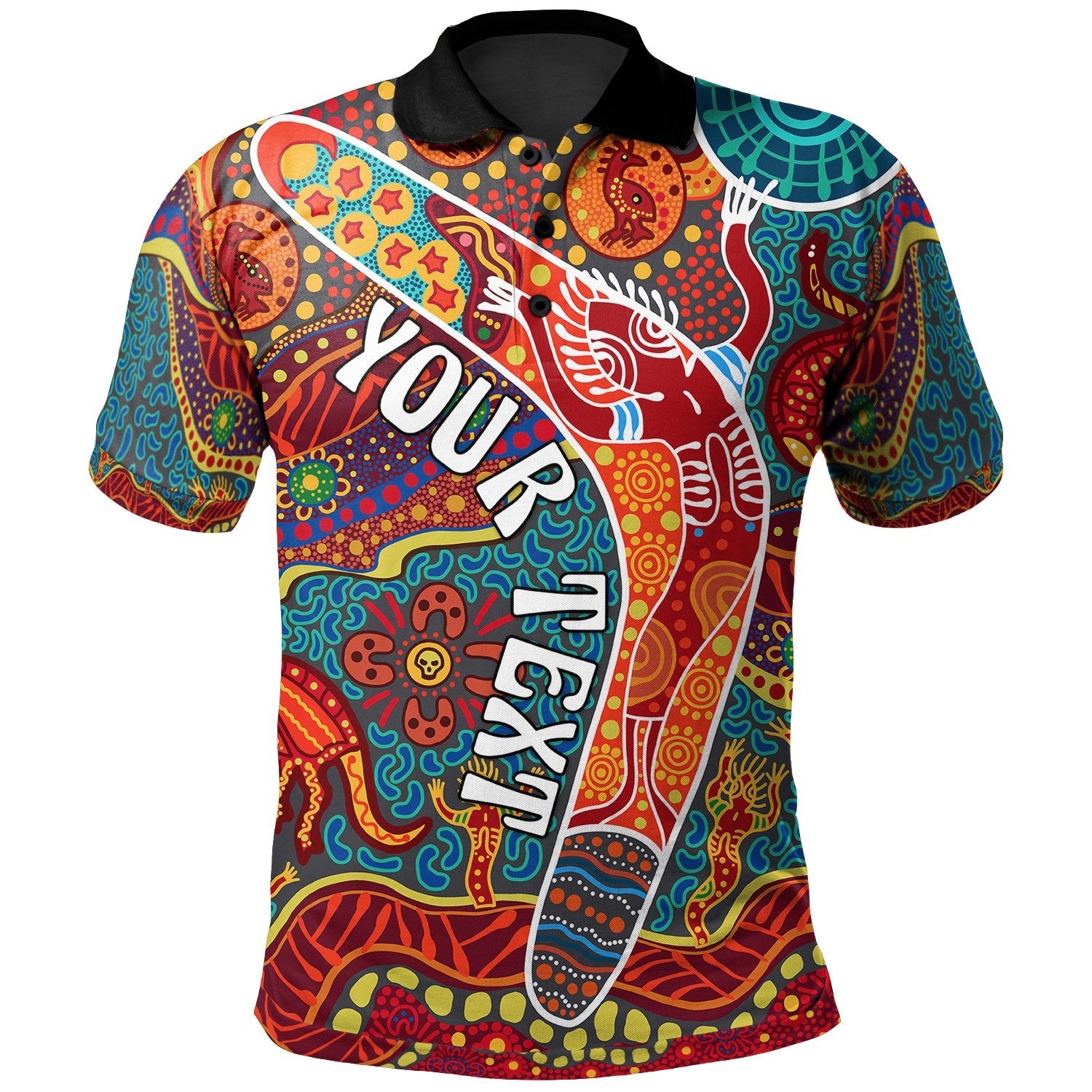 aboriginal-personalised-polo-shirt-indigenous-boomerang