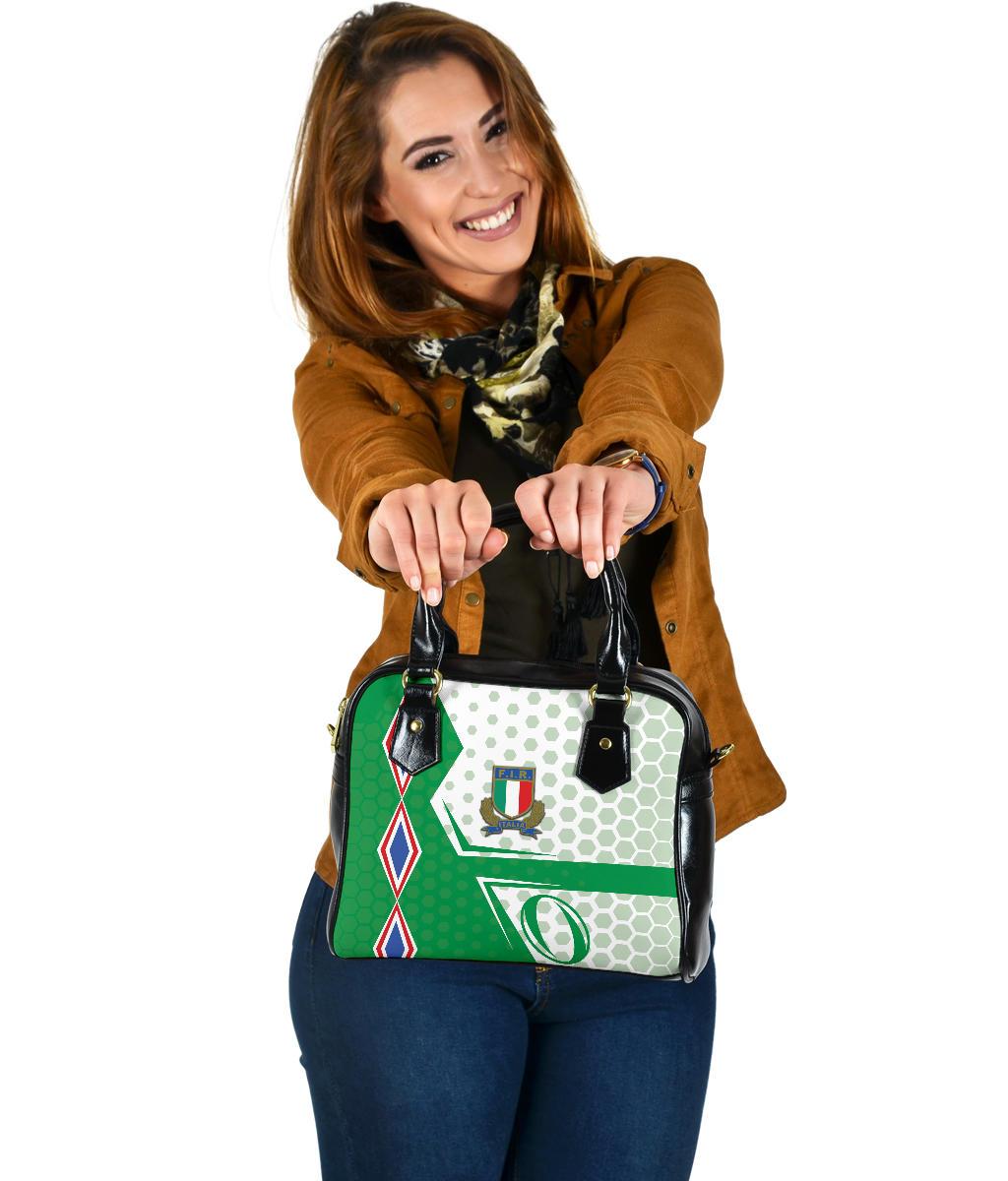 Italy Rugby Shoulder Handbag Gli Azzurri Vibes - Green - Vibe Hoodie