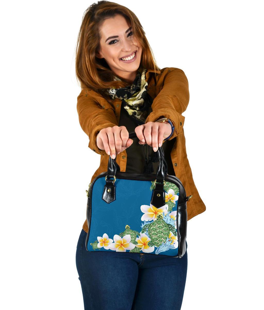 Plumeria Sea Turtle Shoulder Handbag - Vibe Hoodie