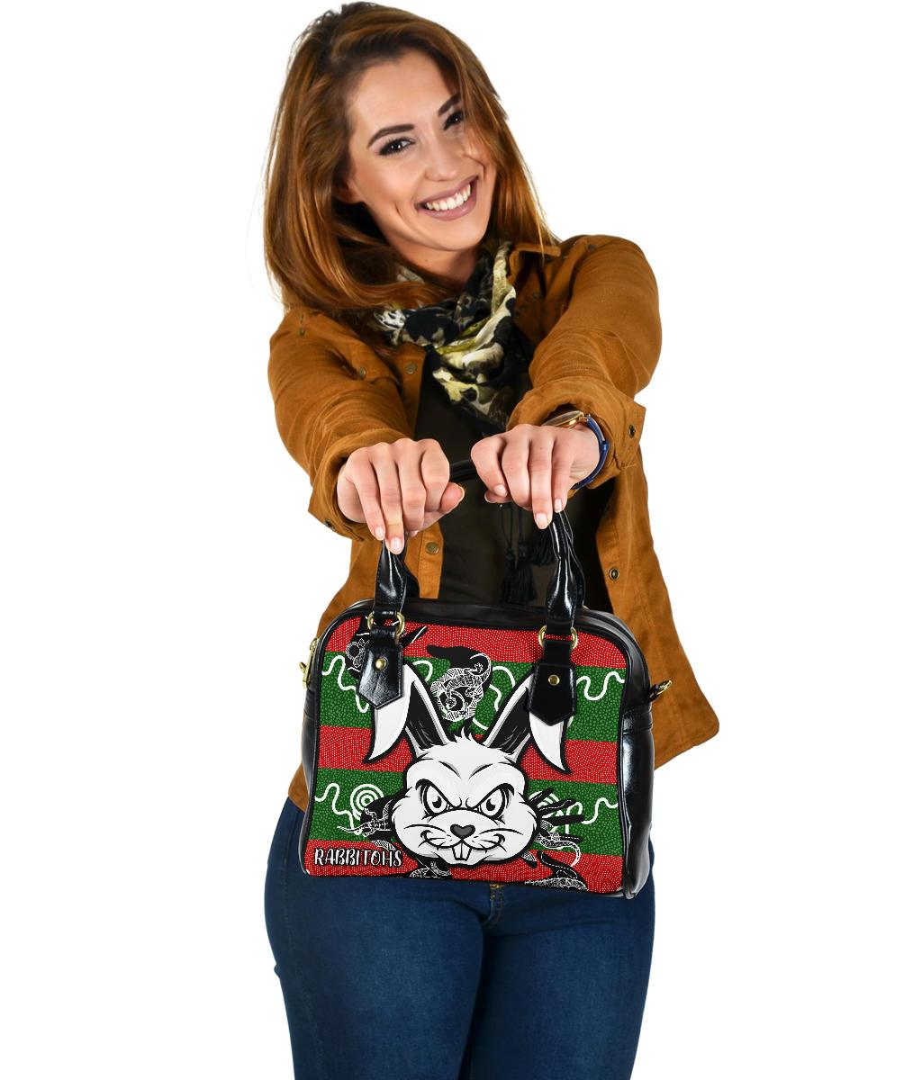 Rabbitohs Indigenous Shoulder Handbag Rabbit Head - Vibe Hoodie