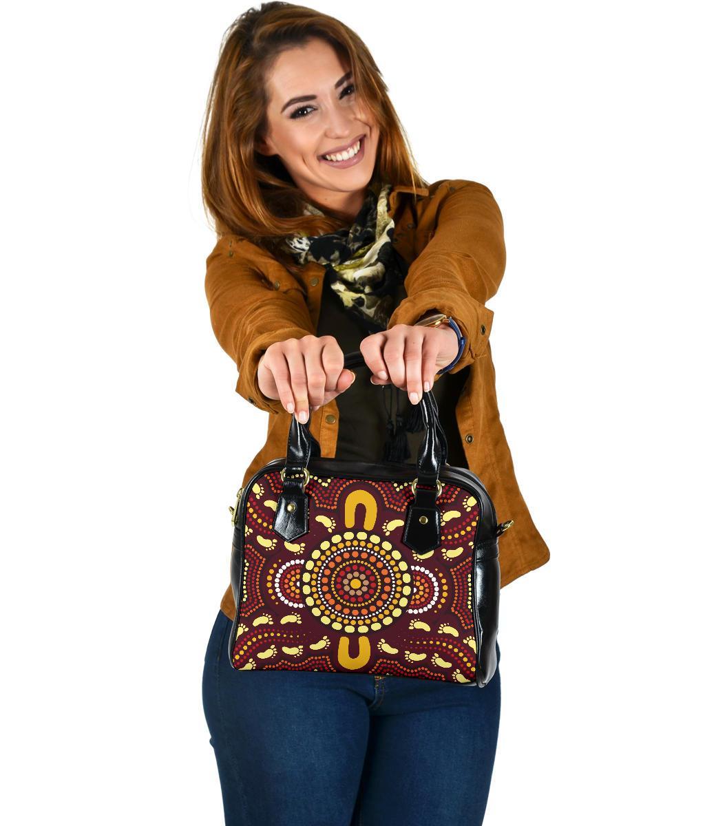 Shoulder Handbag - Indigenous Circle Footprint - Vibe Hoodie