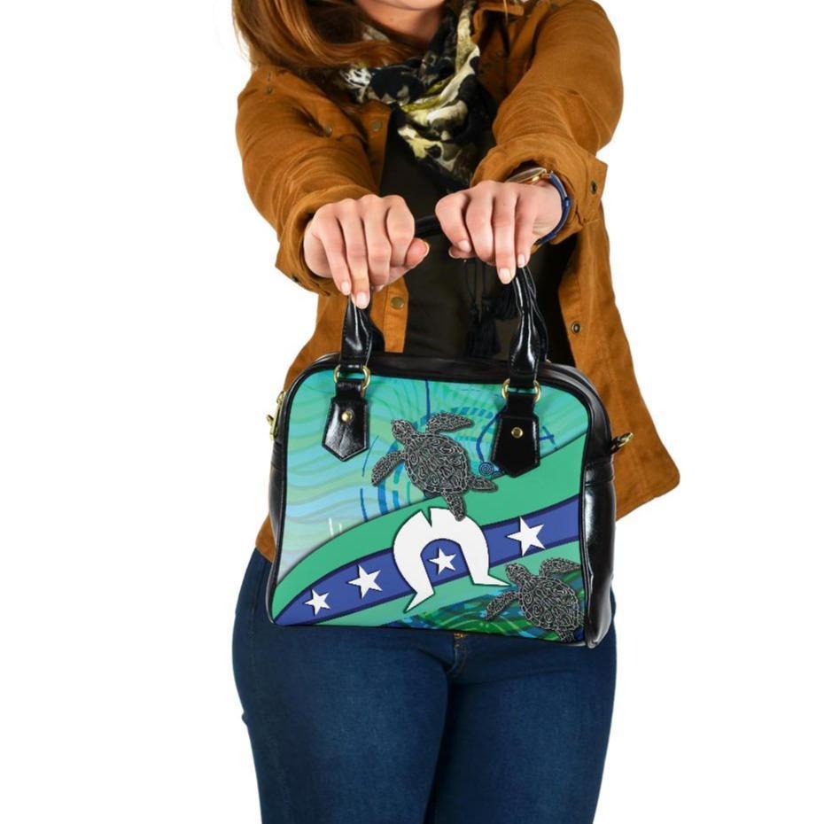 Shoulder Handbag - Torres Strait Flag And Turtle - Vibe Hoodie