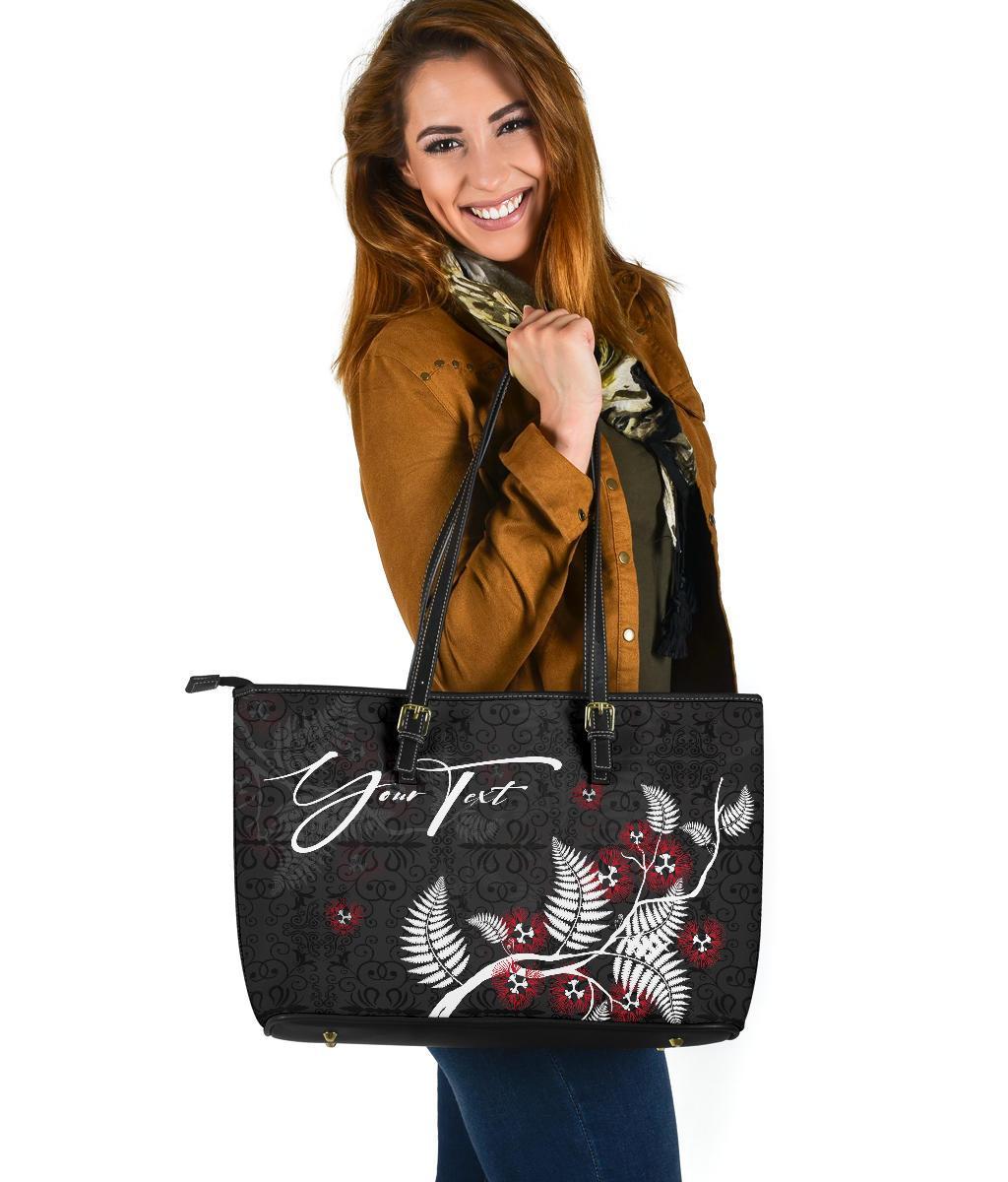 signature-custom-pohutukawa-silver-fern-leather-tote-bag-black