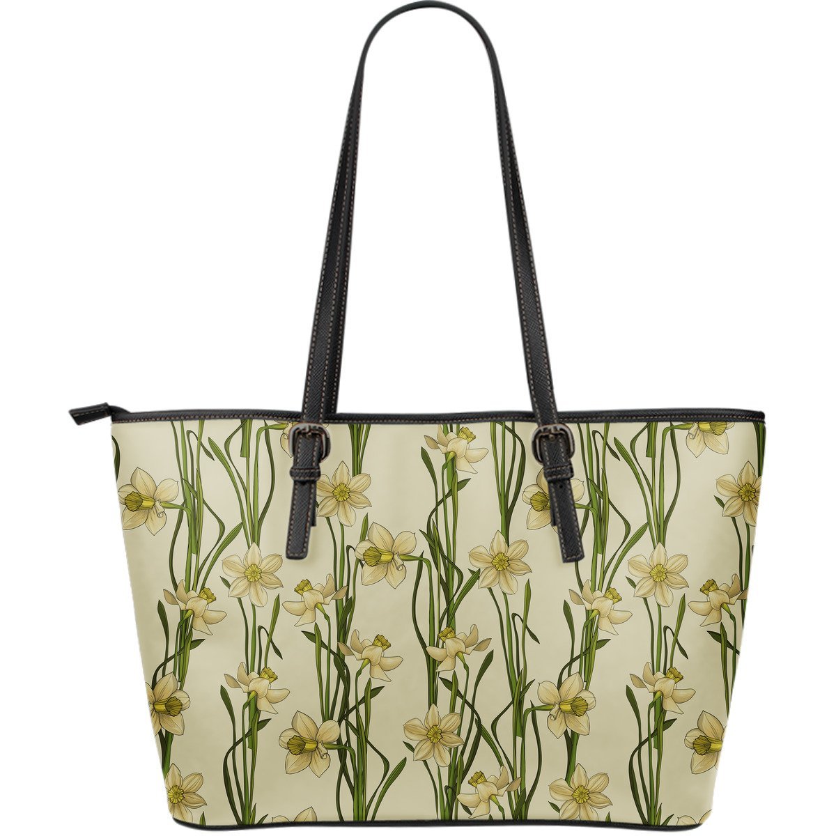 wales-daffodil-pattern-leather-tote-bag