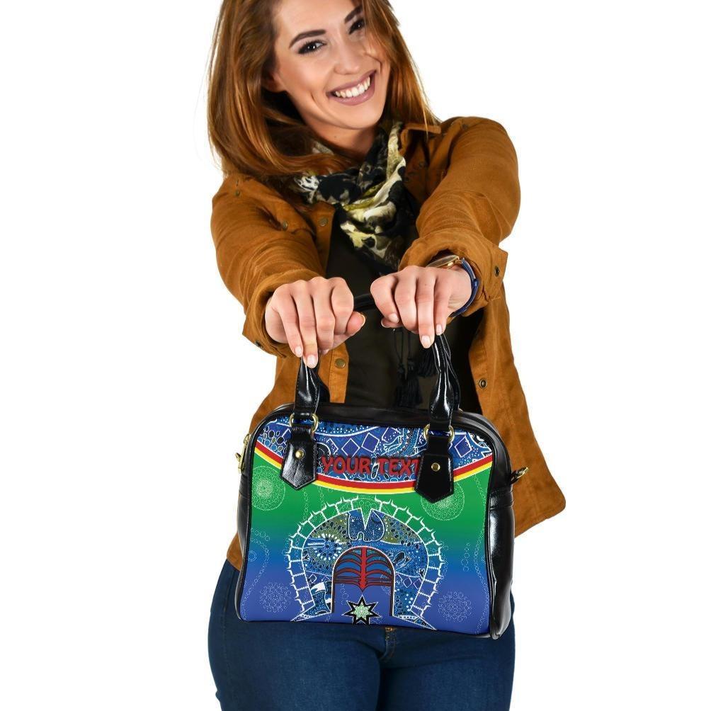 Personalised Shoulder Handbag  - Torres Strait Symbol With Aboriginal Patterns - Vibe Hoodie