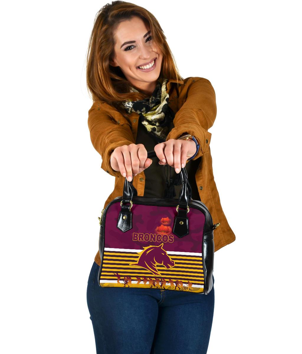 Brisbane Broncos Shoulder Handbag Anzac Day Simple Style - Maroon - Vibe Hoodie