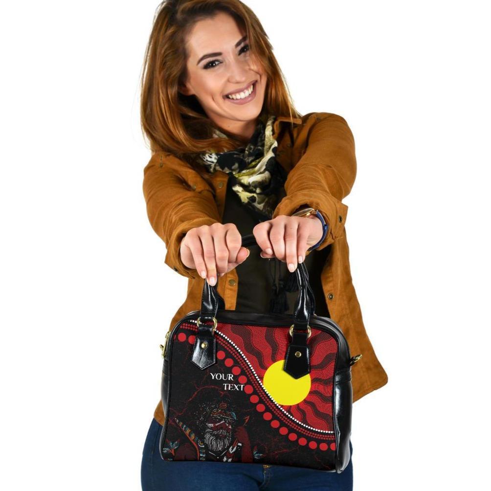 [Custom] Aboriginal Shoulder Handbag - Indigenous People And Sun - Vibe Hoodie