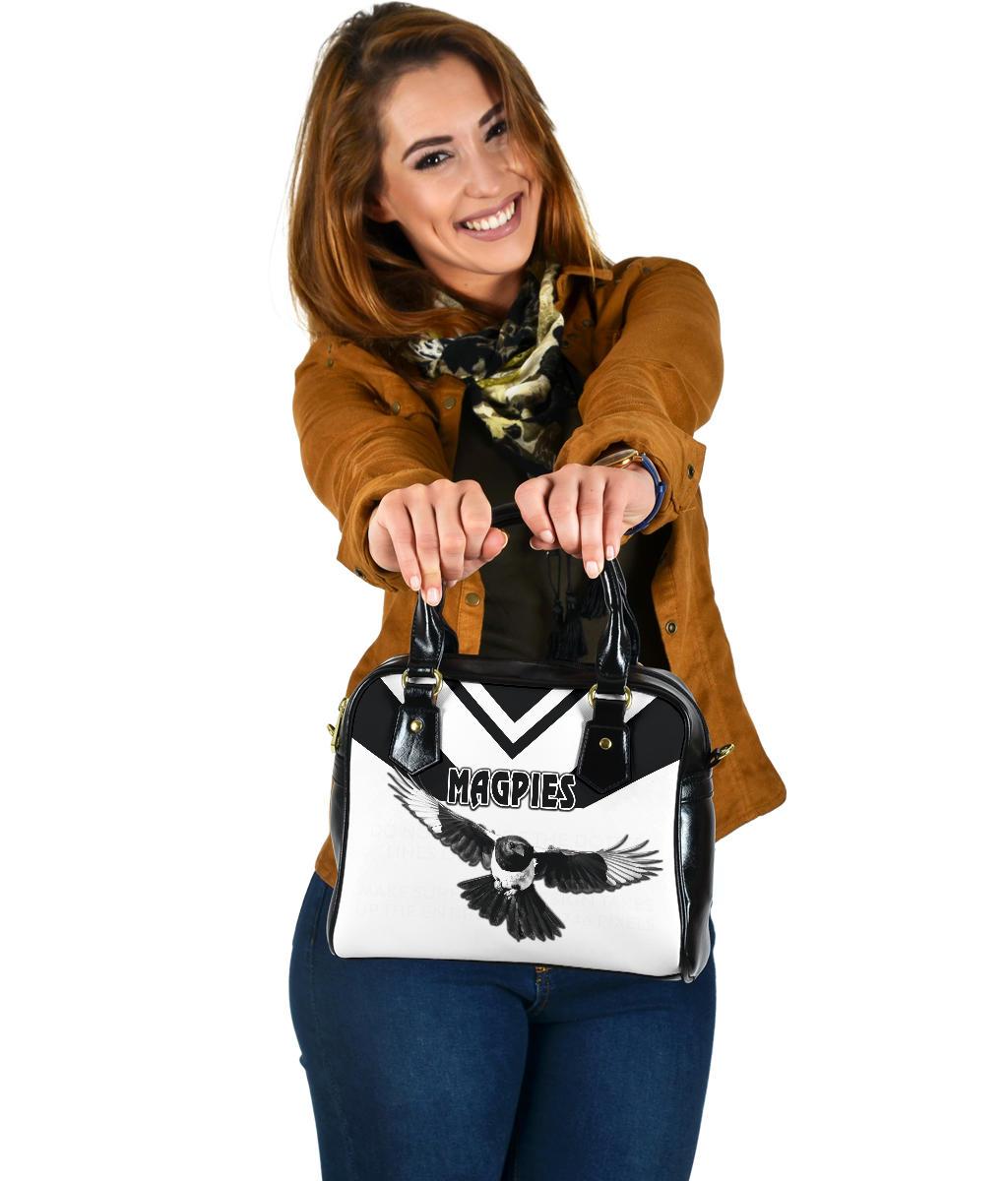 Western Suburbs Magpies Shoulder Handbag Original Style - White - Vibe Hoodie