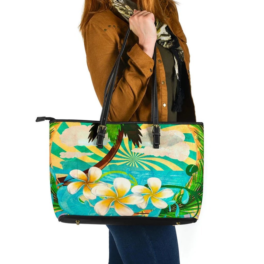 sunny-tropical-plumeria-large-leather-tote-bag