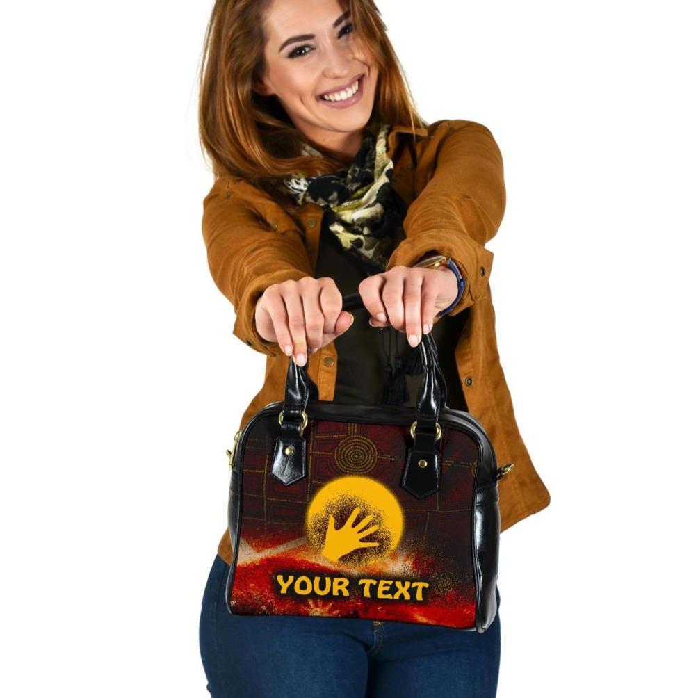 [Custom] Aboriginal Shoulder Handbag - Indigenous Flag Hand Art - Vibe Hoodie