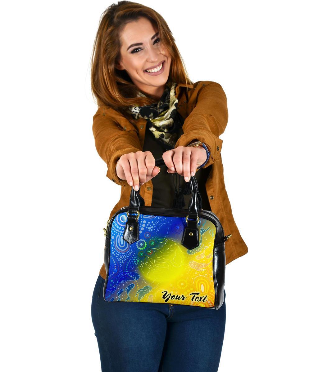 [Custom Text] Aboriginal Shoulder Handbag - Indigenous Fishing - Vibe Hoodie