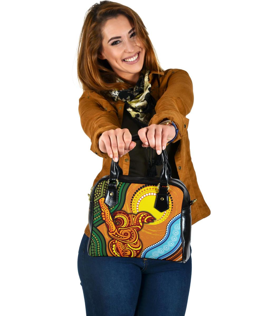 Shoulder Handbag - Australian Aboriginal Dot Painting Koala - Vibe Hoodie