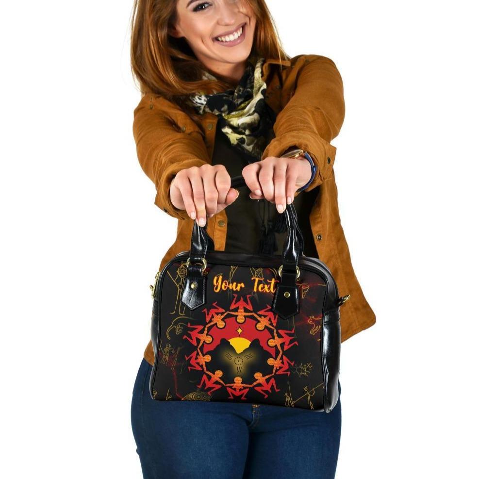 [Custom] Aboriginal Shoulder Handbag - Australia Map and Indigenous Flag - Vibe Hoodie