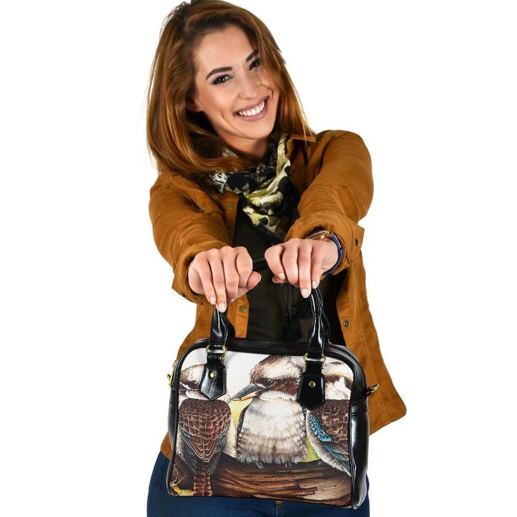 Shoulder Handbag - Kookaburra with Waratah - Vibe Hoodie