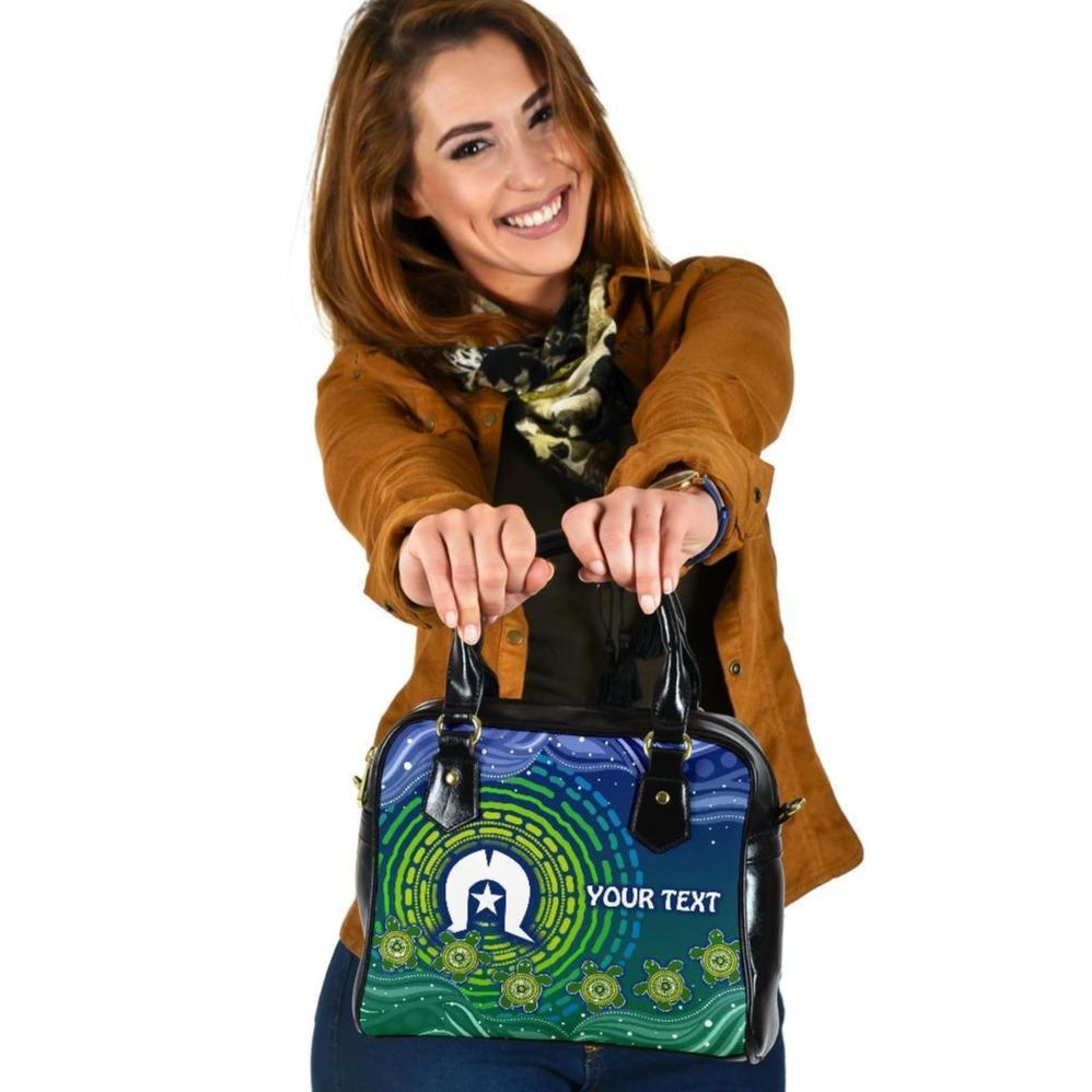 [Custom Text] Torres Strait Islanders Shoulder Handbag- Aboriginal Turtle - Vibe Hoodie