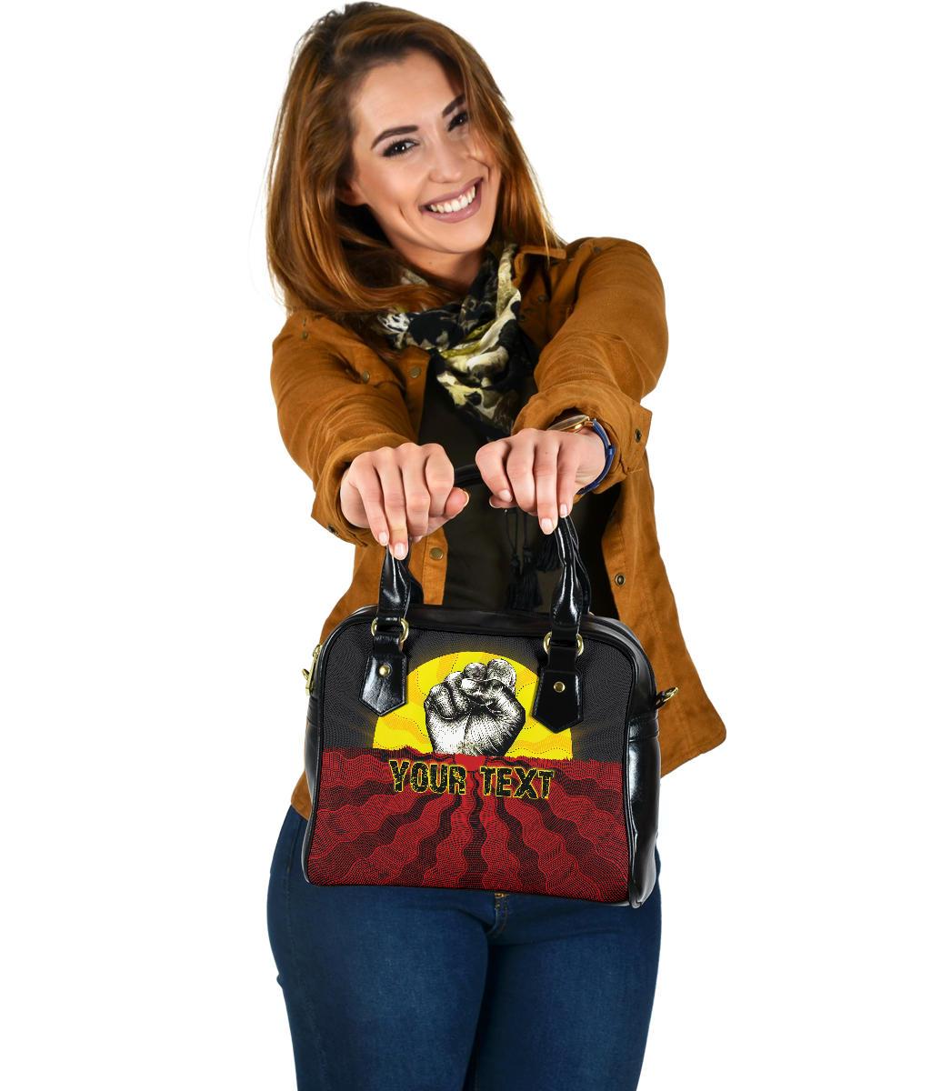 [Custom] Aboriginal Shoulder Handbag, Black Lives Matter Sun Dot Painting - Vibe Hoodie