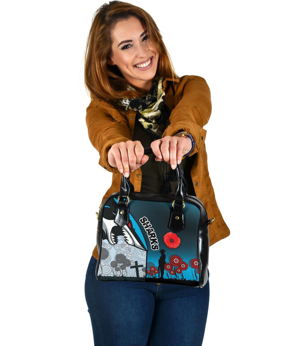 Sharks Shoulder Handbag Cronulla Anzac Day - Vibe Hoodie