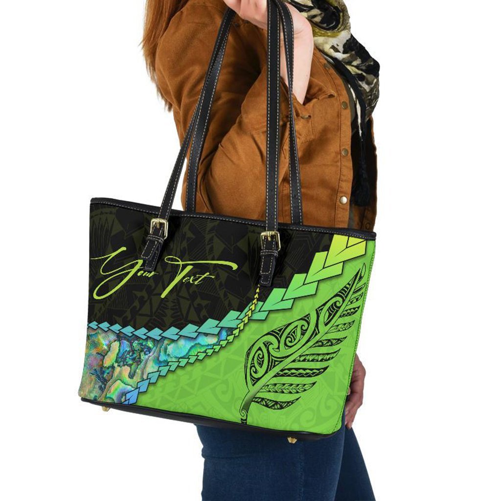 signature-custom-paua-shell-maori-silver-fern-leather-tote-bag-green