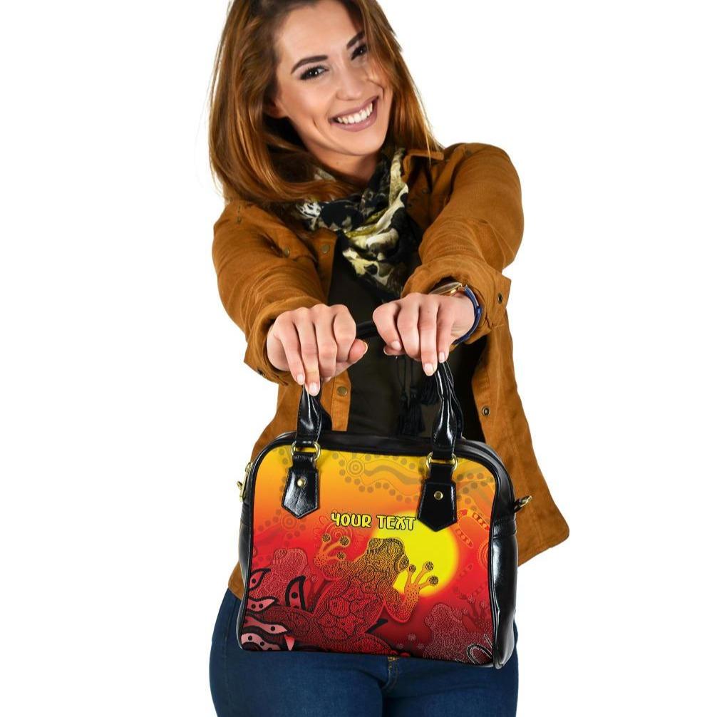 [Custom]Aboriginal Shoulder Handbag - Indigenous Frog (Red) - Vibe Hoodie