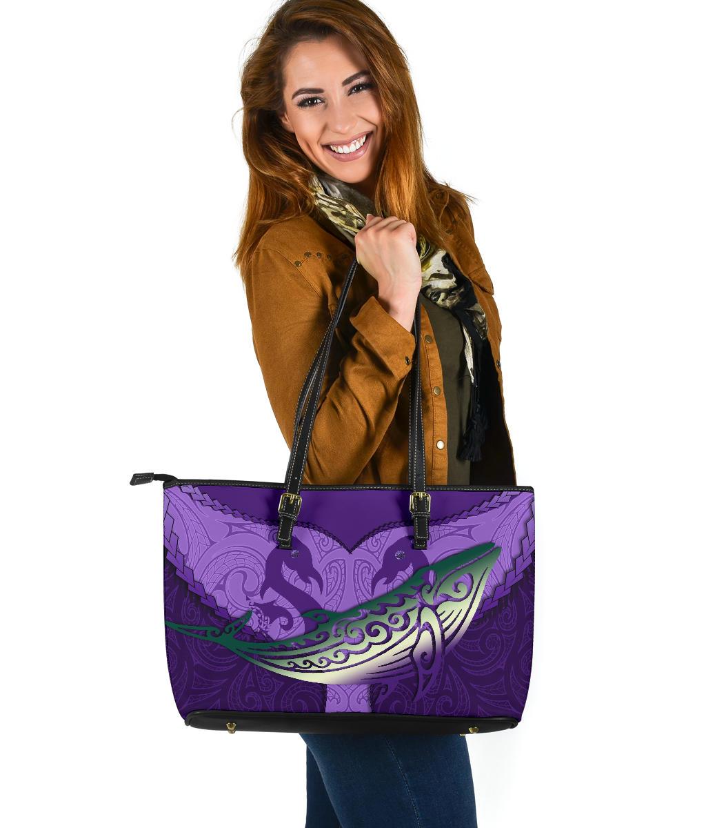 maori-manaia-whales-gods-of-the-sea-leather-tote-bag-purple