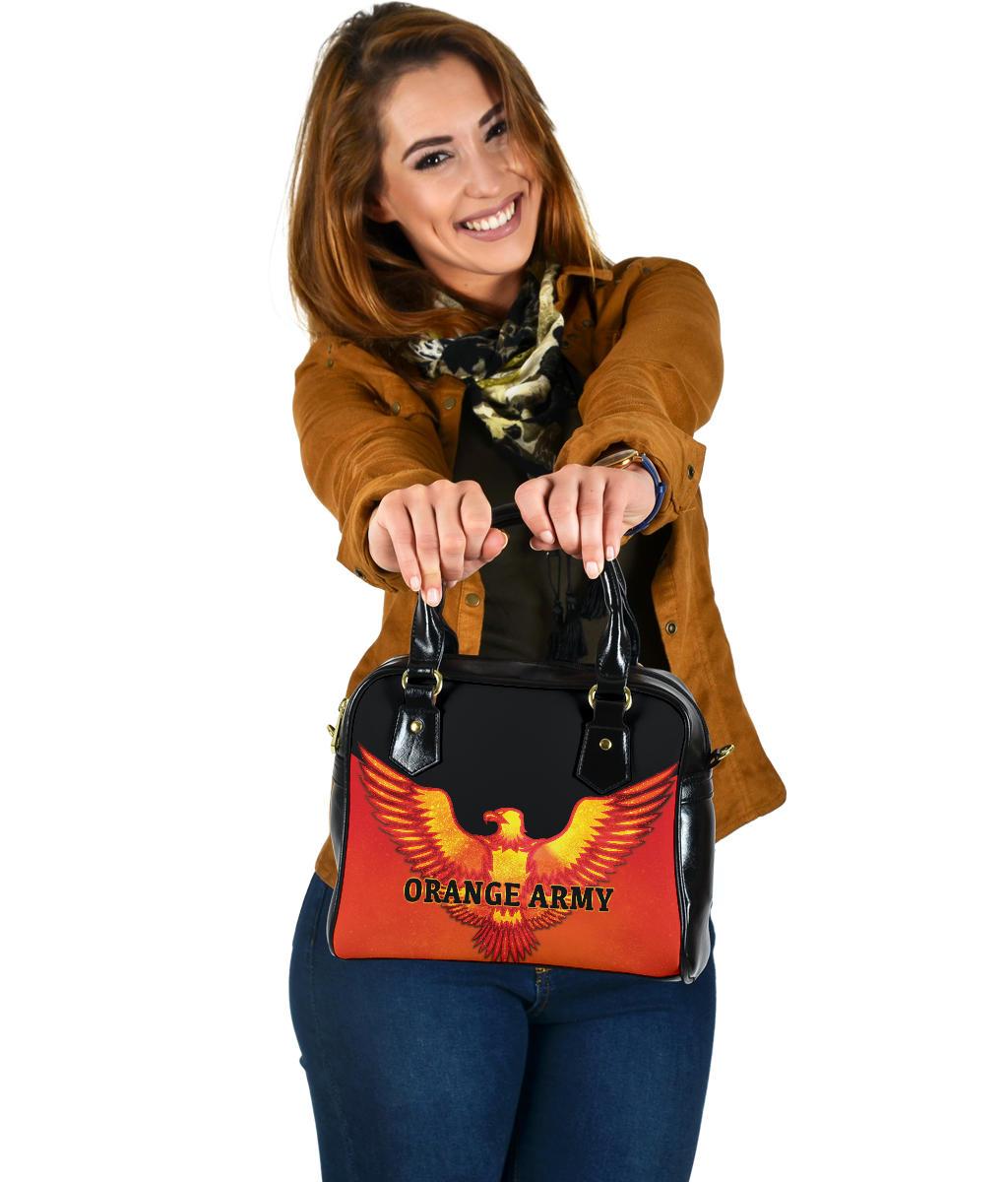 Orange Army Shoulder Handbag Cricket Sporty Style - Vibe Hoodie