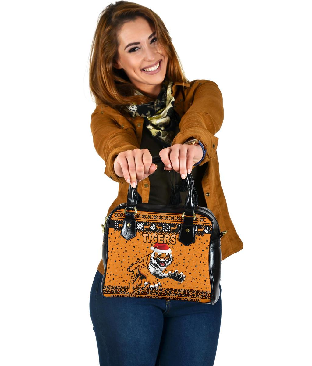 Wests Christmas Shoulder Handbag Tigers Unique Vibes - Orange - Vibe Hoodie