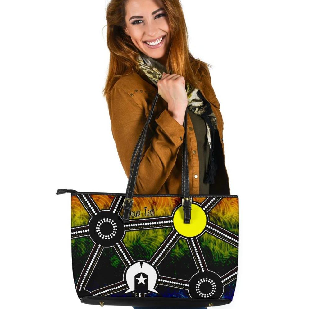 custom-naidoc-week-2021-large-leather-tote-bag-aboriginal-geometric-style