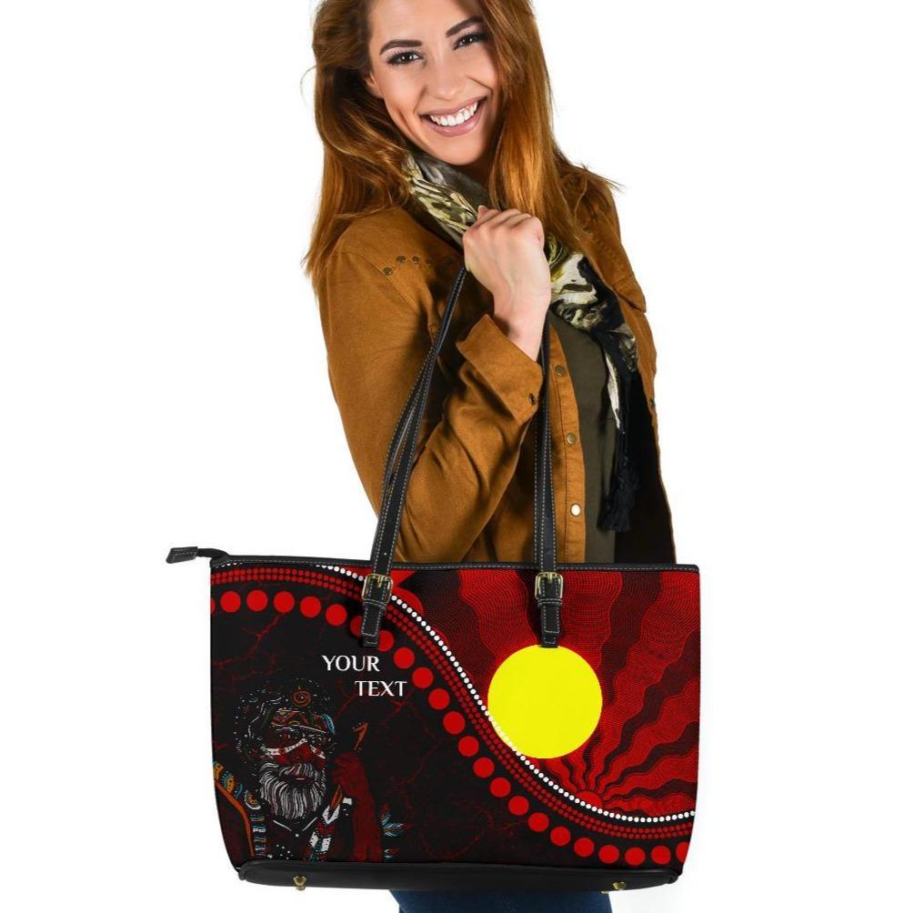 custom-aboriginal-leather-tote-bags-indigenous-people-and-sun