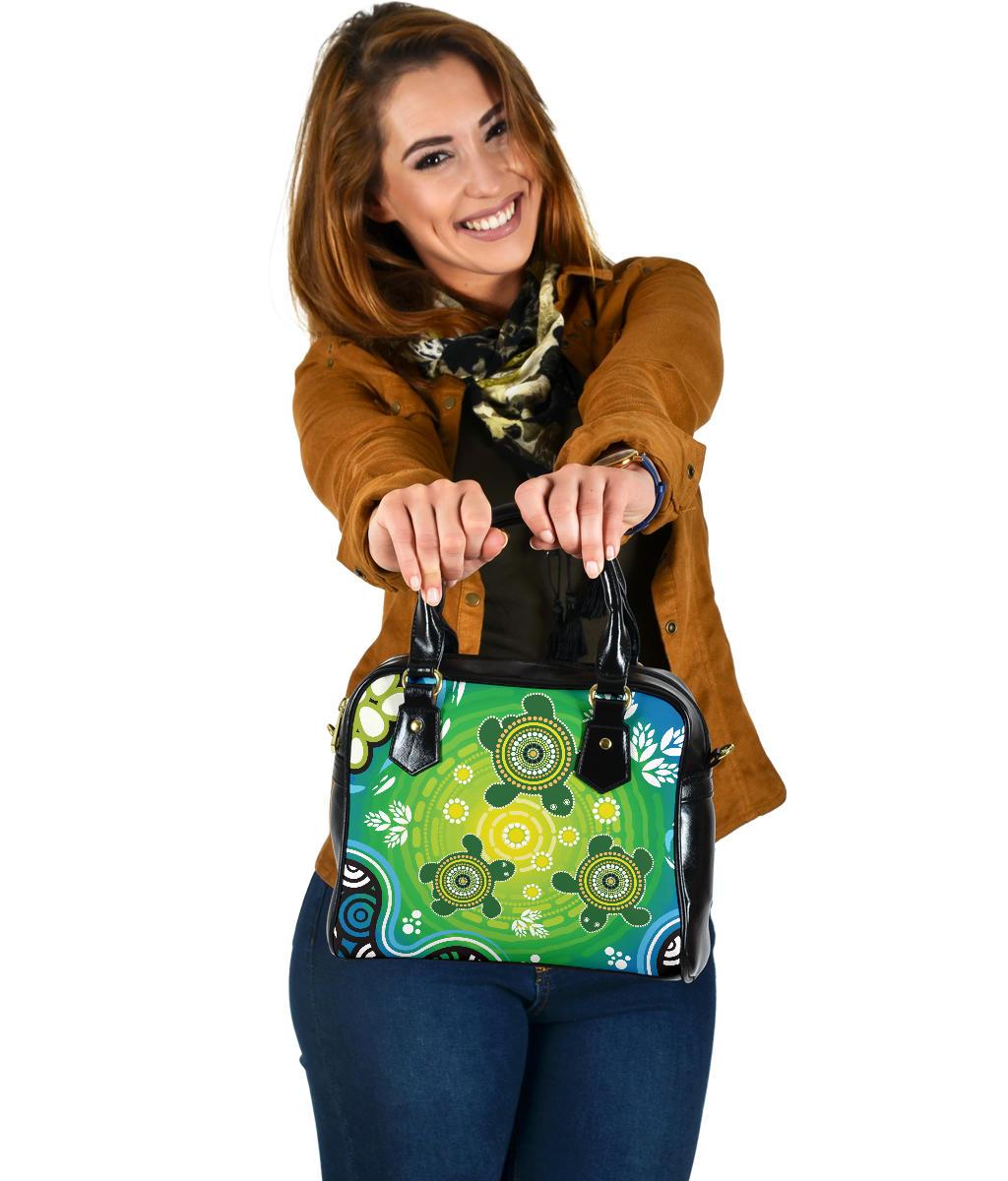 Shoulder Handbag - Indigenous Green Turtle - Vibe Hoodie