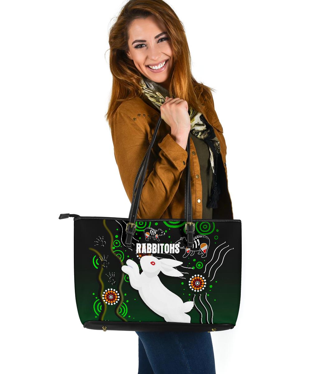 rabbitohs-large-leather-tote-bag-simple-indigenous