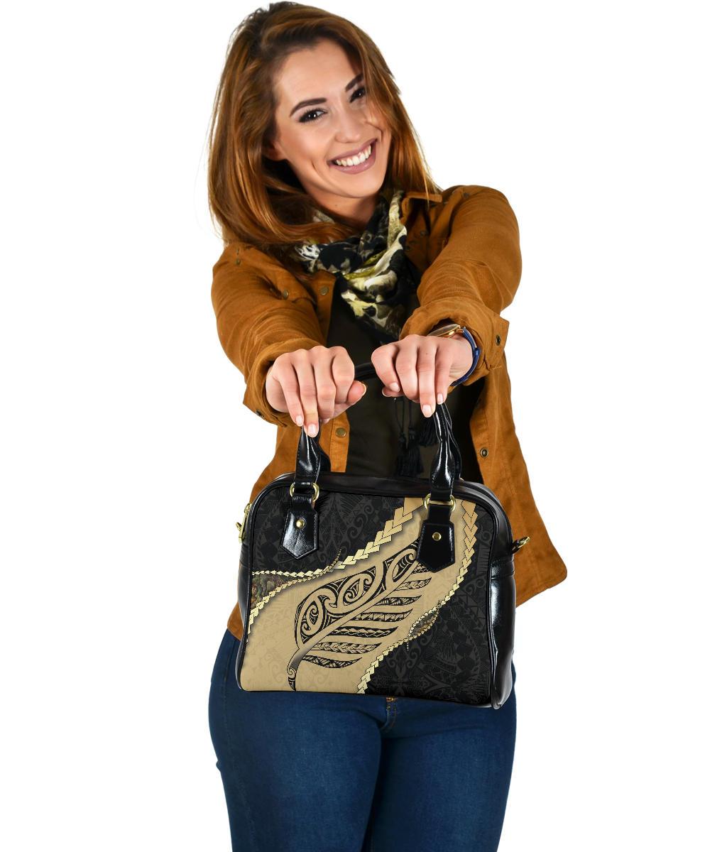 Paua Shell, Maori Silver Fern Shoulder Handbag - Vibe Hoodie