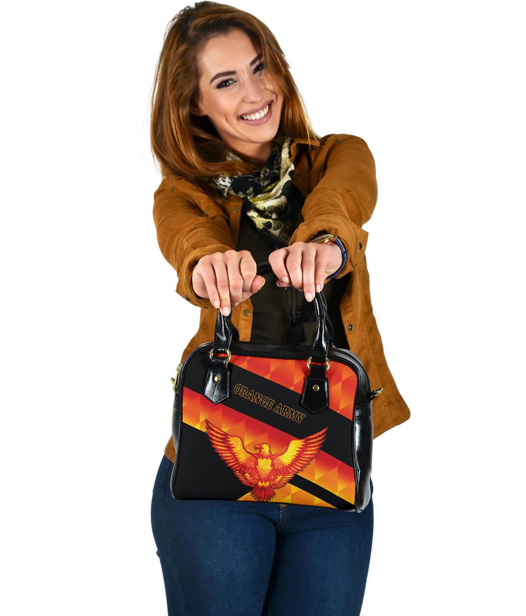 Orange Army Shoulder Handbag Cricket Sporty Style - Vibe Hoodie