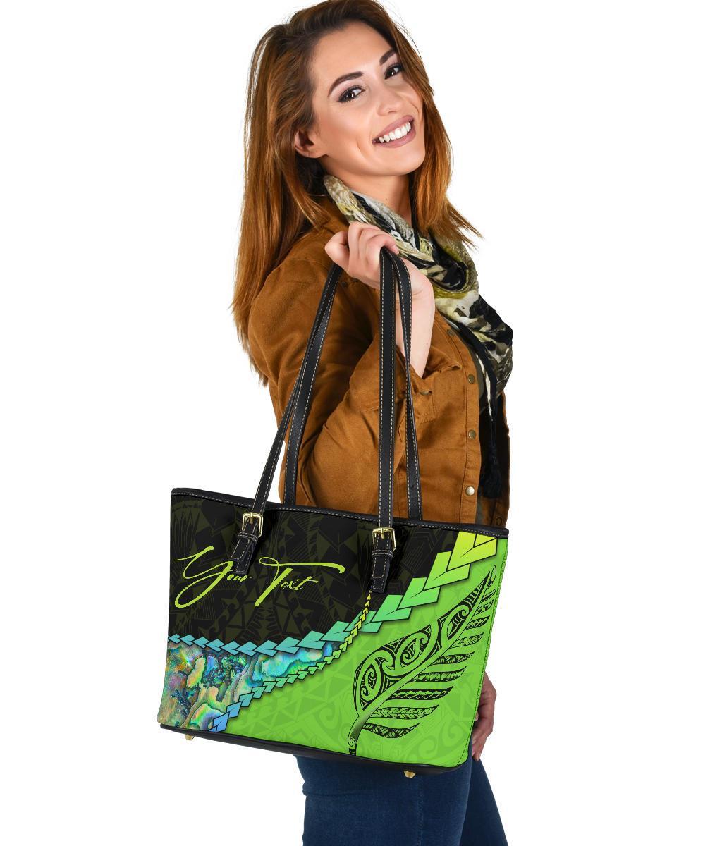 signature-custom-paua-shell-maori-silver-fern-leather-tote-bag-green