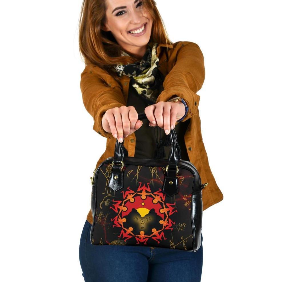 Aboriginal Shoulder Handbag - Australia Map and Indigenous Flag - Vibe Hoodie