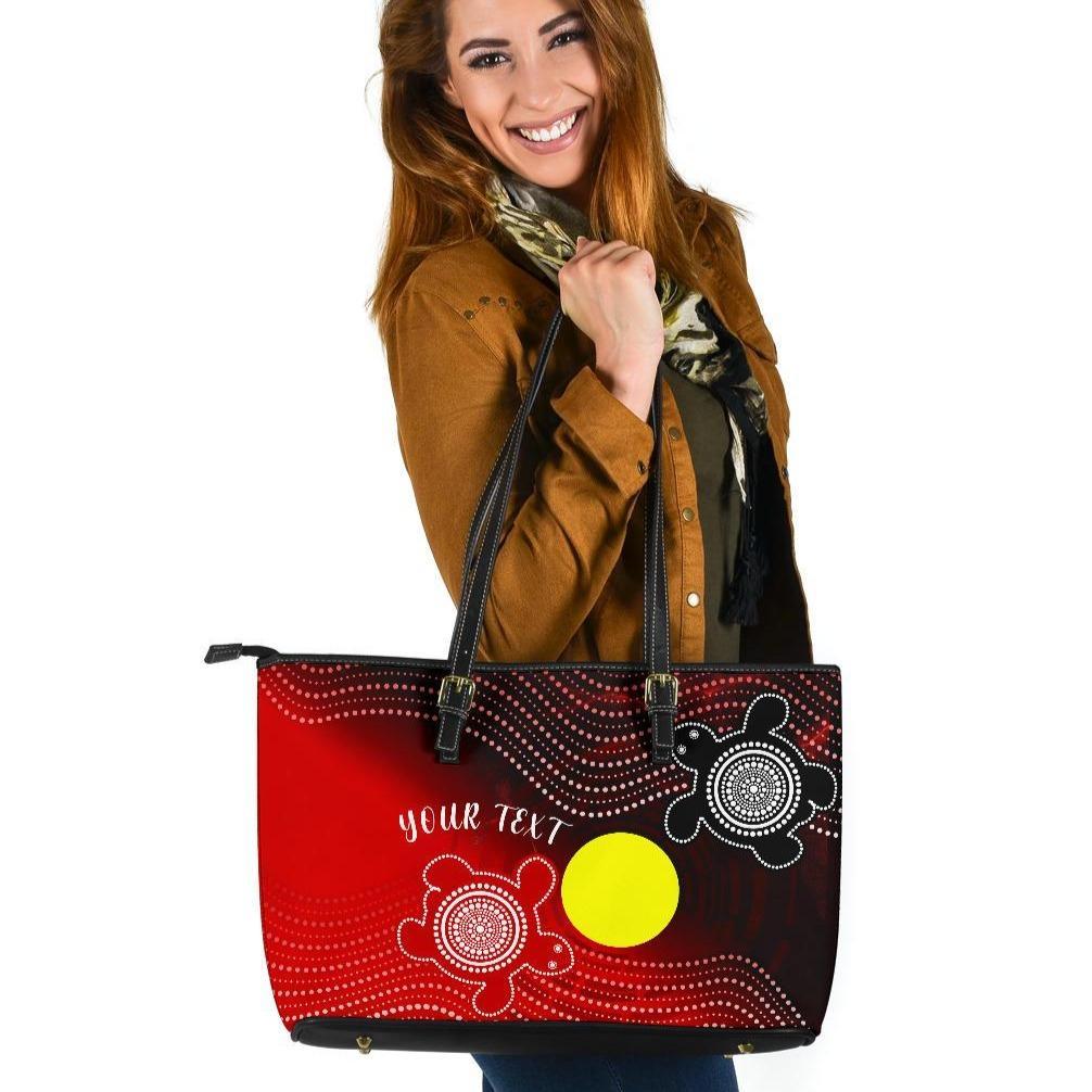 custom-aboriginal-leather-tote-bag-indigenous-circle-dot-painting-style