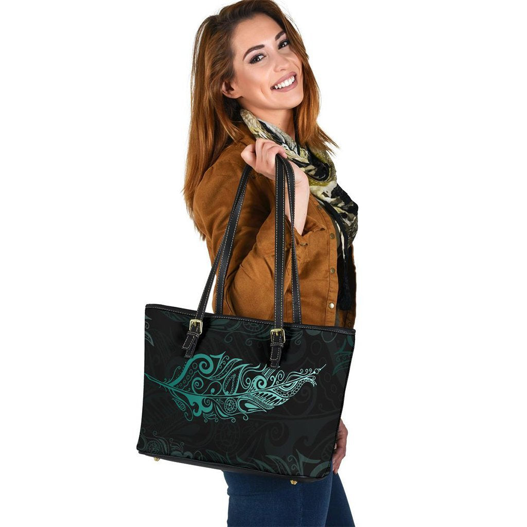 light-silver-fern-leather-tote-bag-small-turquoise