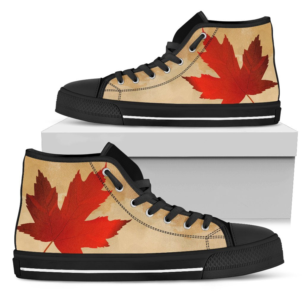 canada-retro-maple-leaf-high-top-canvas-shoes