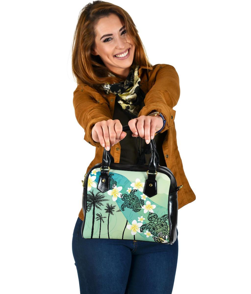 Plumeria Sea Turtle Shoulder Handbag - Vibe Hoodie