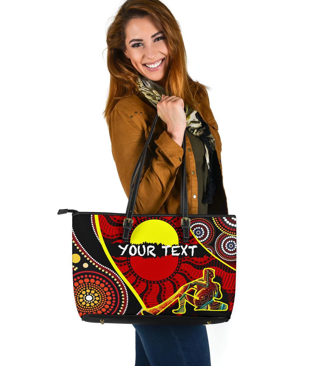 custom-large-leather-tote-bag-australia-aboriginal-dots-with-didgeridoo