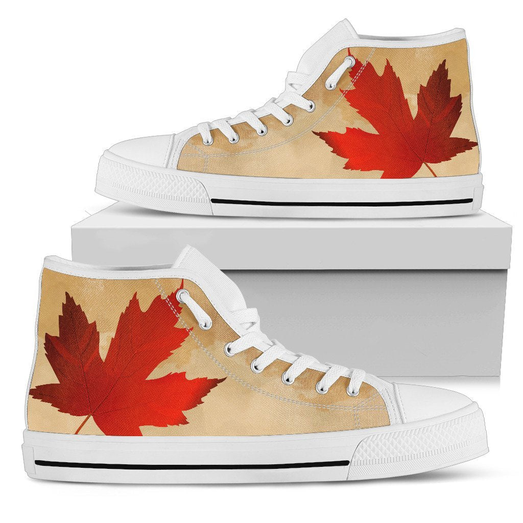 canada-retro-maple-leaf-high-top-canvas-shoes