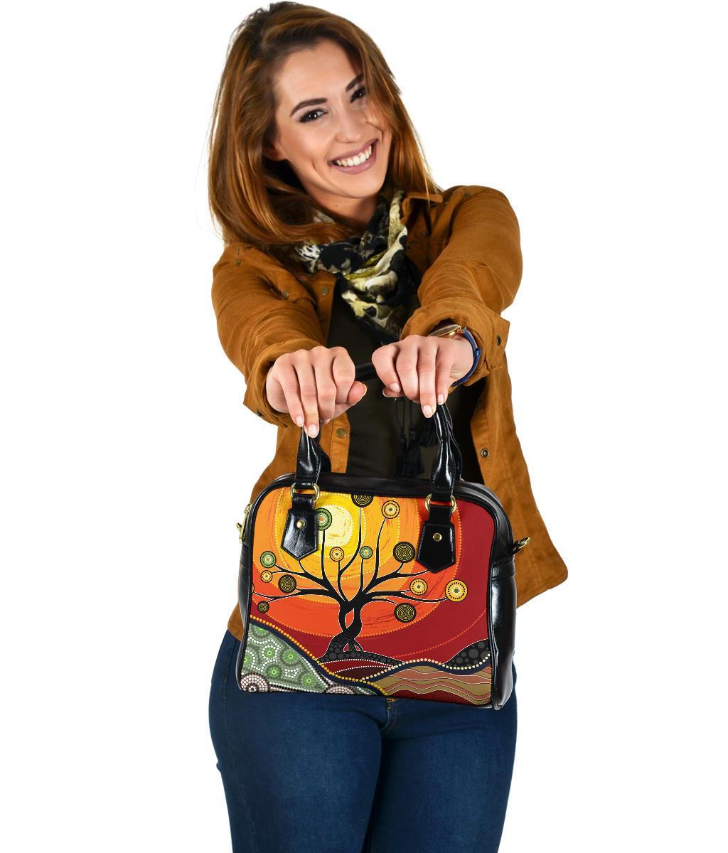 Shoulder Handbag - Australian Aboriginal Tree - Vibe Hoodie